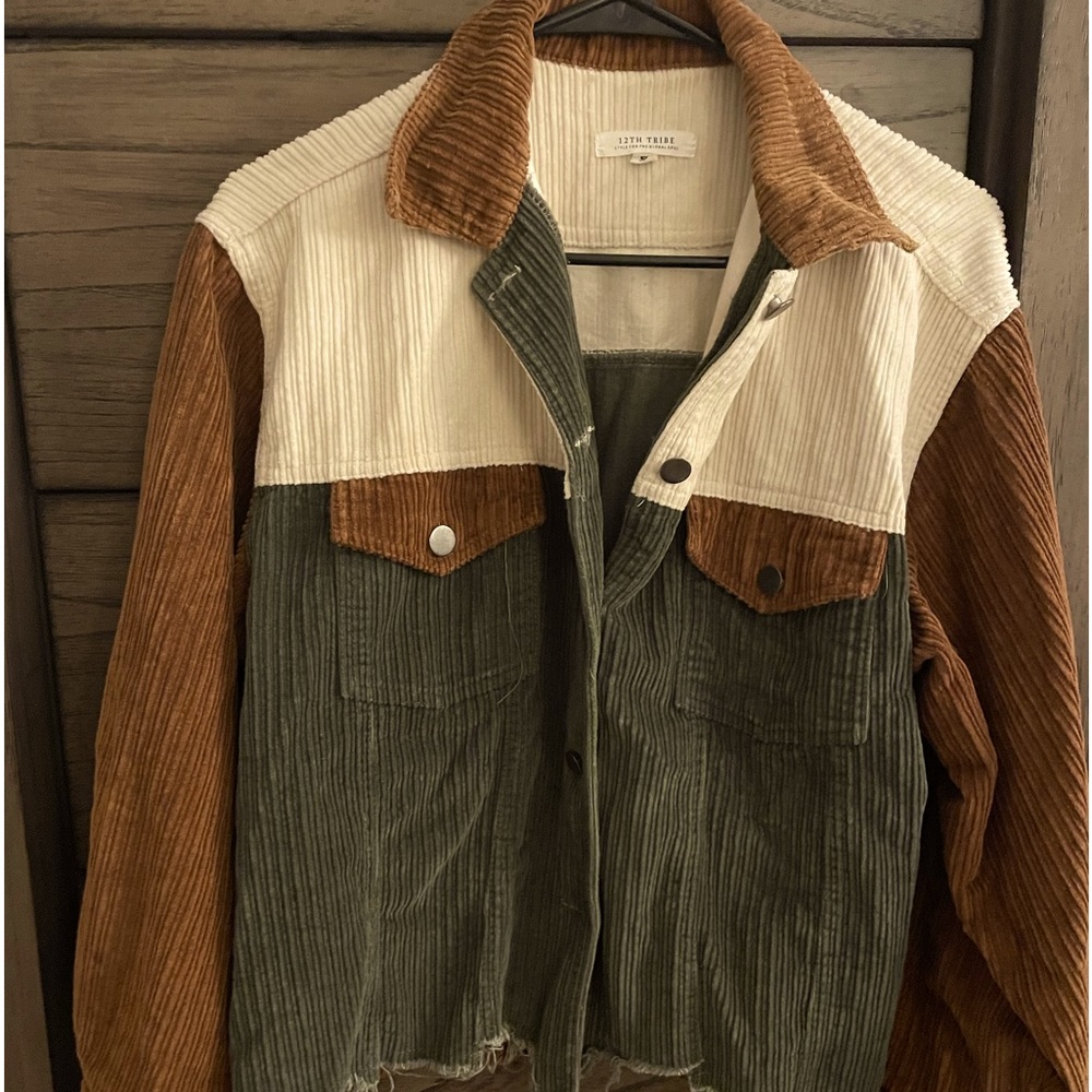 Distressed corduroy jacket